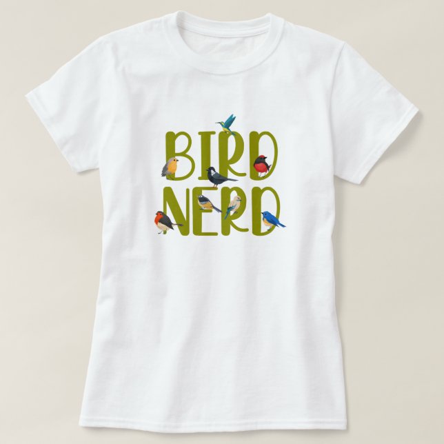 T-shirt Maniaque d'oiseaux Observation d'oiseaux (Design devant)