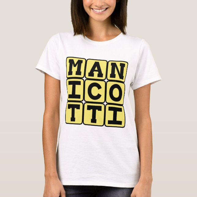 T-shirt Manicotti, plat de pâtes au fromage (Devant)