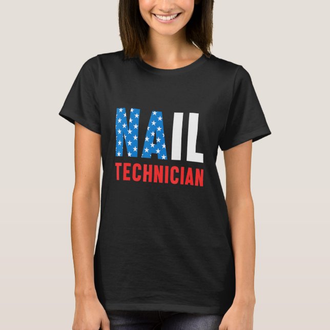 T-shirt Manicur Artiste Nail Tech Certified Technician (Devant)