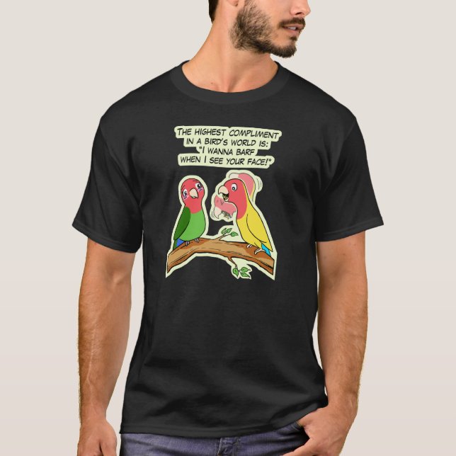 T-shirt Manière de perroquet et d'oiseau de perruche (Devant)