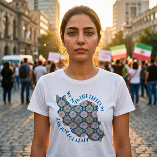 T-shirt Manifeste Femme Vie Liberté Fleurs Bleues