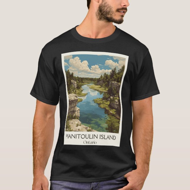 T-shirt Manitoulin Island Ontario Freshwater Island Scener (Devant)