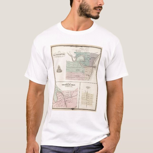 T-shirt Manitowoc, Sheboygan et Hilbert, WIS (Devant)