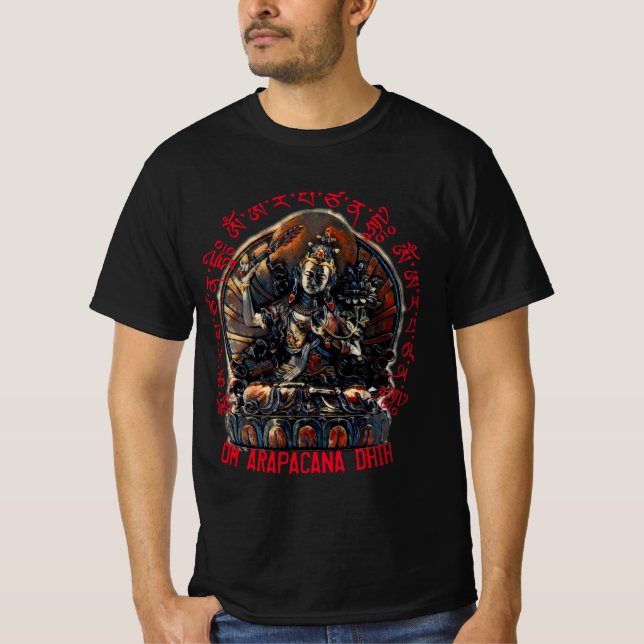 T-shirt Manjushri Bodhisattva Mantra bouddhiste tibétain (Devant)