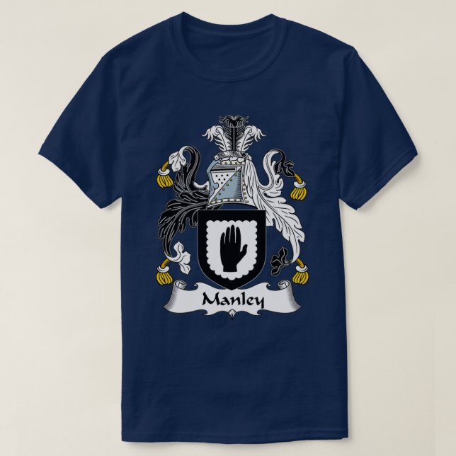 T-shirt Manley Manteau d'armoiries Famille Crest (Design devant)