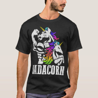 T-shirt Manly Unicorn Muscle papa et fille Fête des pères