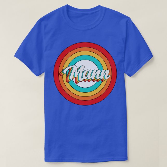 T-shirt Mann Nom Chemise Vintage Cercle Mann (Design devant)