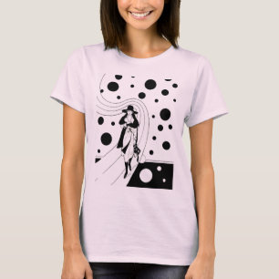 T-shirt Mannequin de piste rétro, mode Art Déco vintage