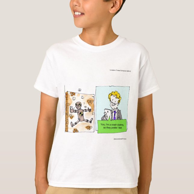 T-shirt Mannequin de Texte Drôle de Crash (Devant)
