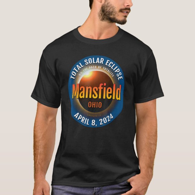 T-shirt Mansfield Ohio OH total Éclipse solaire 2024 3 (Devant)