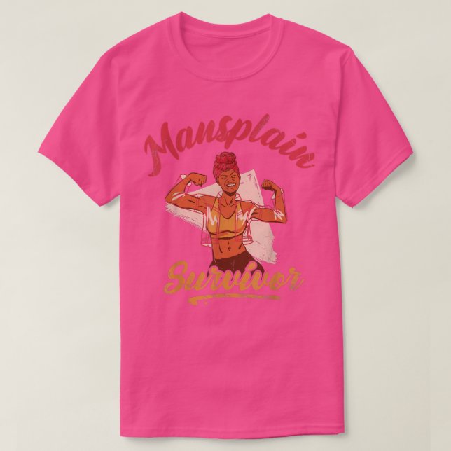 T-shirt Mansplain Survivor Design For Feminists3745  (Design devant)