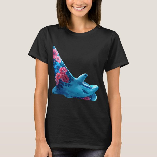 T-shirt Manta floral océanique (Devant)
