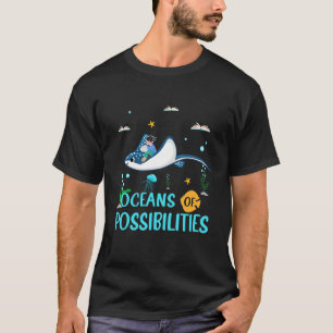 T-shirt Manta Ray Océans Des Possibilités Lecture Été B