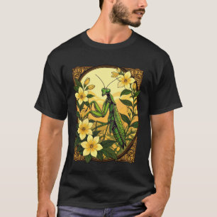 T-shirt Mante religieuse et fleurs de jasmin jaune