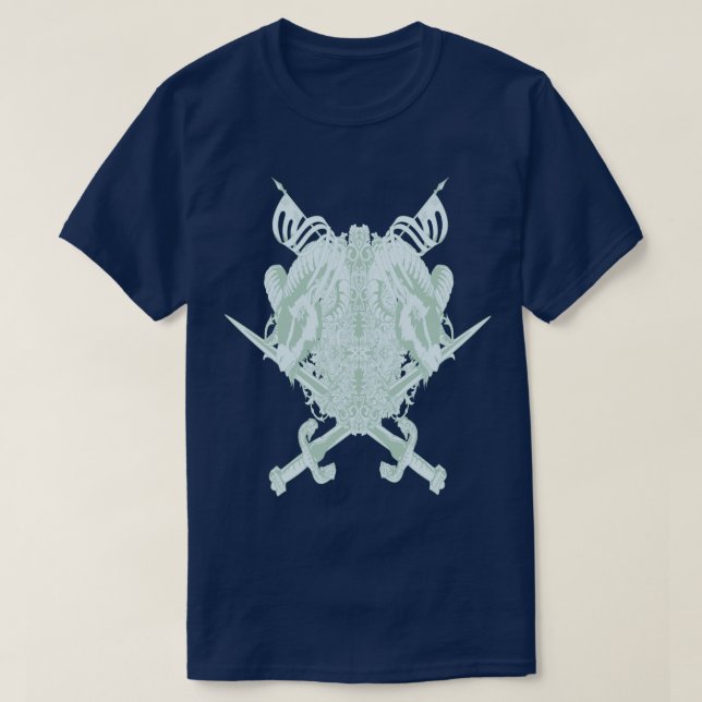 T-shirt Manteau De Chevalier D'Armoiries Chèvres Illustrat (Design devant)