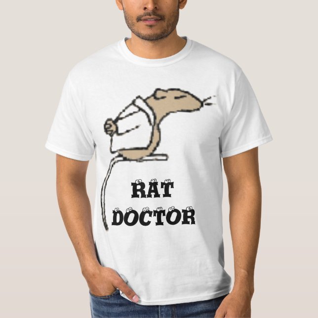 T-SHIRT MANTEAU DE DOCTEUR FUNNY RAT IN LAB DE RAT (Devant)