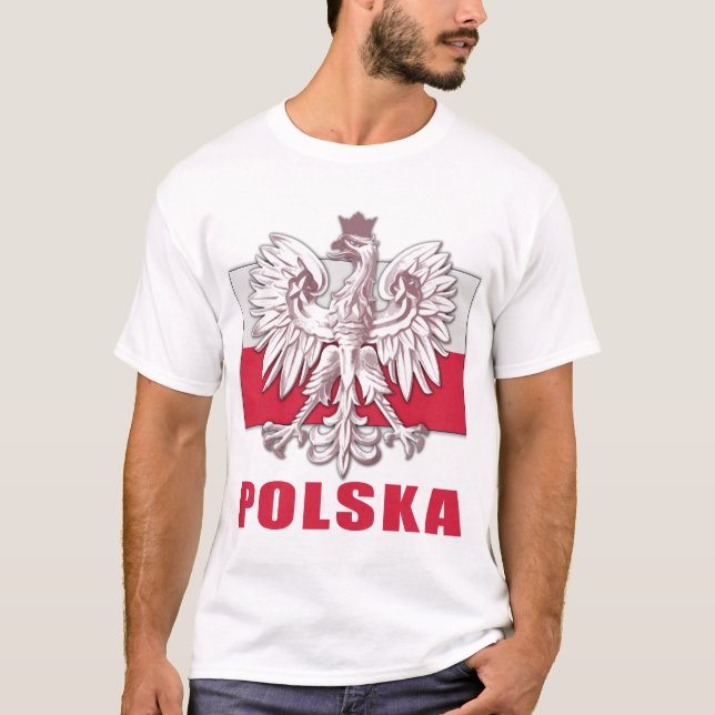 T-shirt Manteau de la Pologne Polska des bras (Devant)