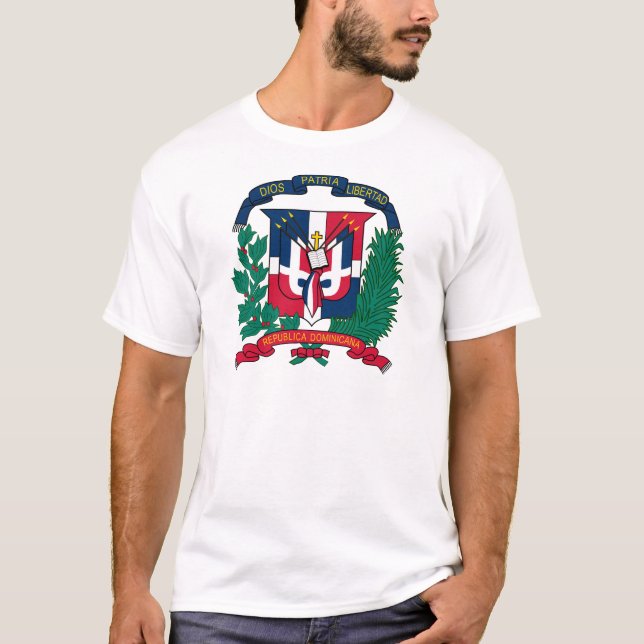 T-shirt Manteau de la République Dominicaine des bras (Devant)