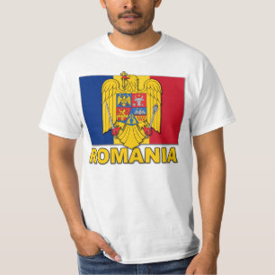 T-shirt Manteau de la Roumanie de drapeau de bras