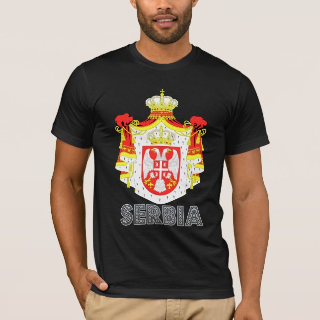 T-shirt Manteau de la Serbie des bras (Devant)