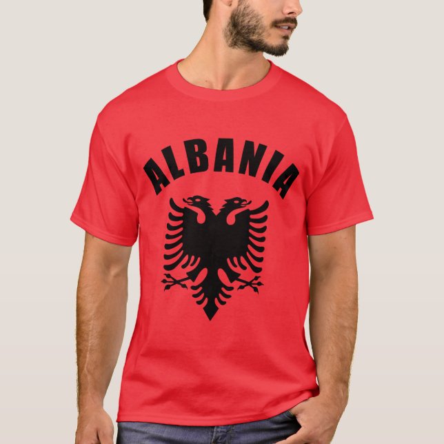 T-shirt Manteau de l'Albanie des bras (Devant)