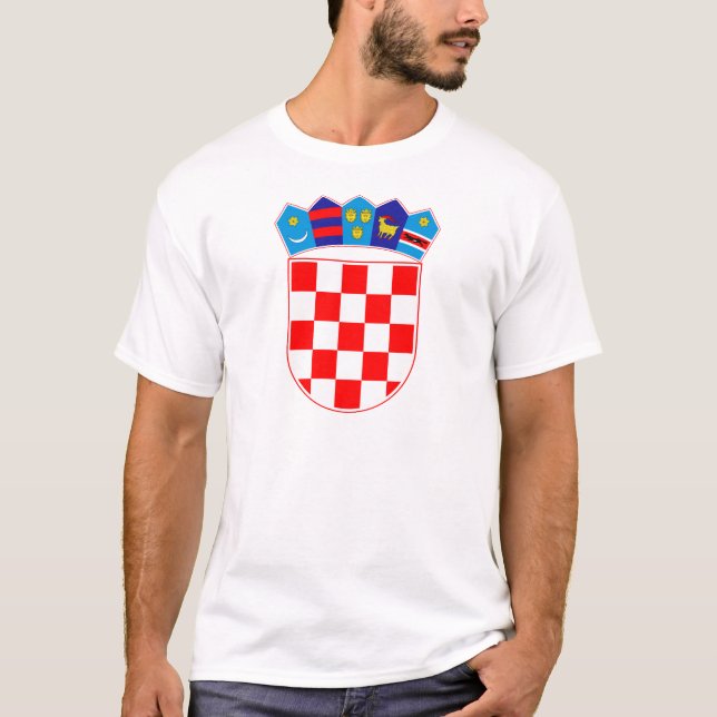 T-shirt Manteau des bras de la Croatie, emblème croate, (Devant)