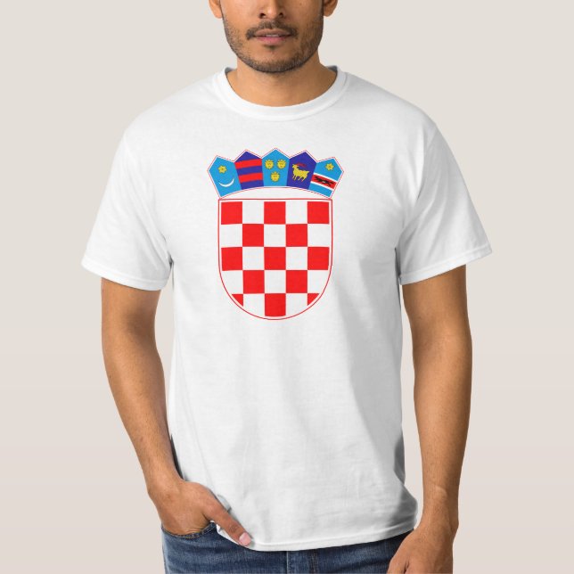 T-shirt Manteau des bras de la Croatie, emblème croate, (Devant)