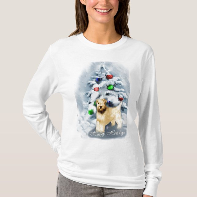 T-shirt Manteau doux Wheaten Terrier Noël (Devant)