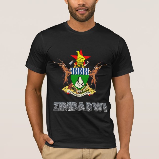 T-shirt Manteau du Zimbabwe des bras (Devant)