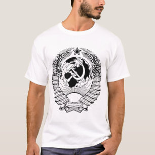 T-shirt Manteau d'Union Soviétique des bras noir et blanc