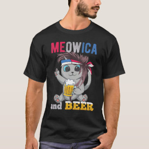 T-shirt Manteau Mullet Patriotique Américain Meowica Céléb