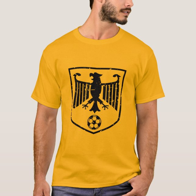 T-shirt Manteau noir de l'Allemagne de grunge du football (Devant)