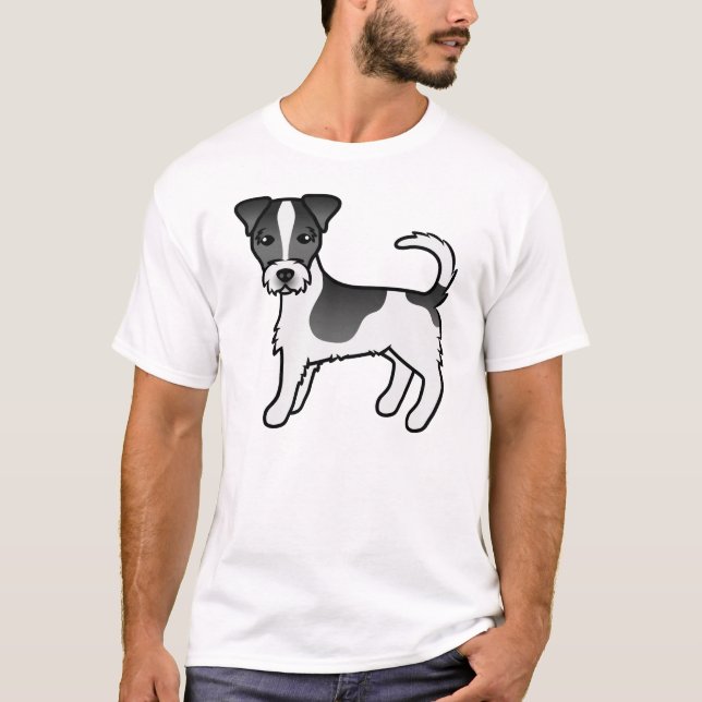 T-shirt Manteau rond noir et blanc Jack Russell Terrier Ch (Devant)
