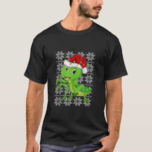 T-shirt Mantis Lumières de Noël Reindeer Santa Hat Mantis