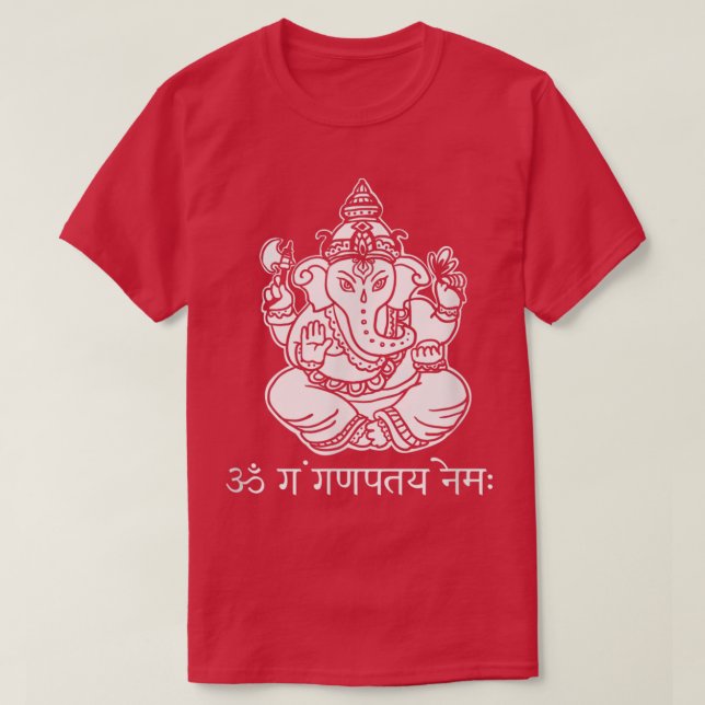 T-shirt Mantra Ganesh Avec Sanskrit Ganesha (Design devant)