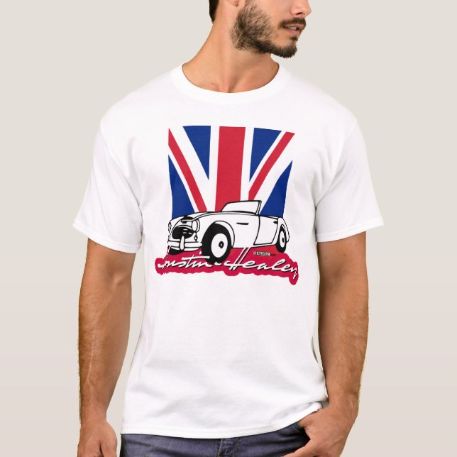 T-shirt Manuscrit d'Austin Healey Union Jack (Devant)