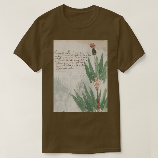 T-shirt manuscrit de Voynich (Design devant)