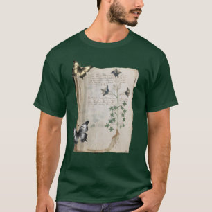 T-shirt Manuscrit de Voynich page altérée Papillon Botaniq