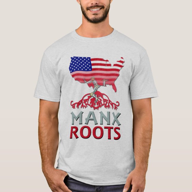 T-shirt Manx American Roots, île de Man (Devant)