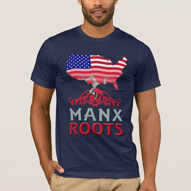 T-shirt Manx American Roots, île de Man (Devant)