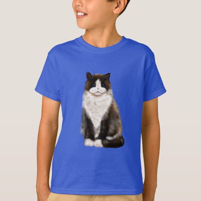 T-shirt manx cat bicolore (Devant)