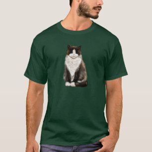 T-shirt manx cat bicolore