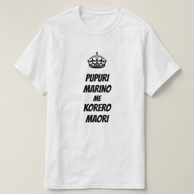 T-shirt Maori pour garder son calme et parler maori (Design devant)