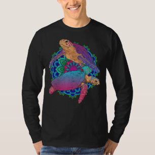 T-shirt Maori Tribal Mandala Sea Animal coloré Hawaïen