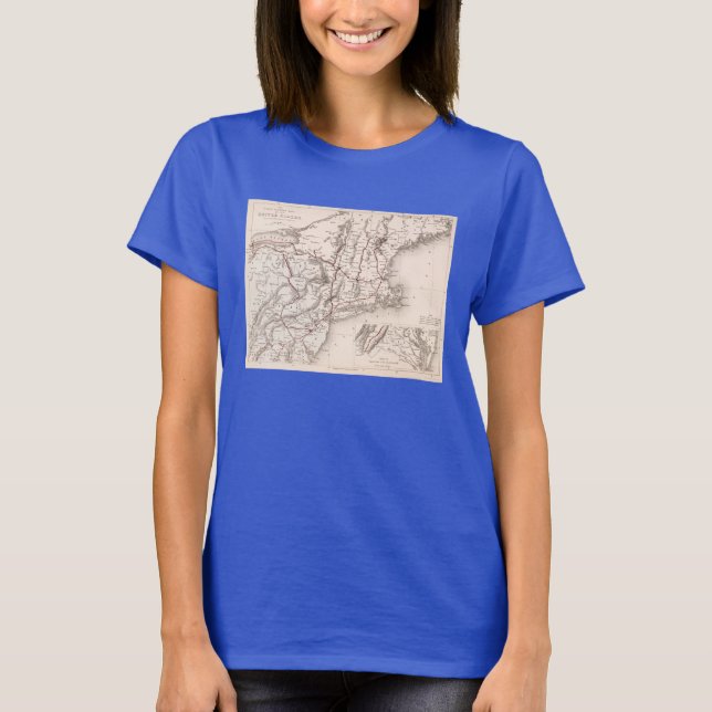 T-shirt Map: Northeast États-Unis (Devant)