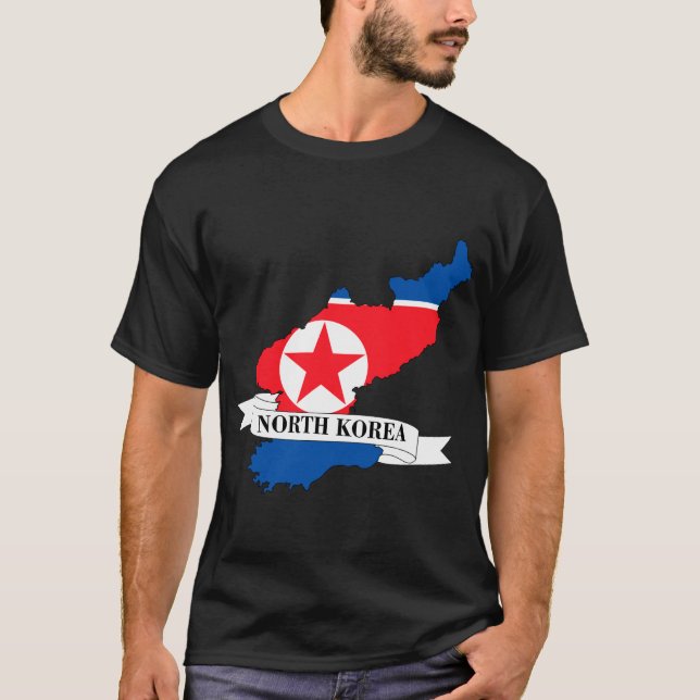 T-shirt Map of the North Korean flag (Devant)