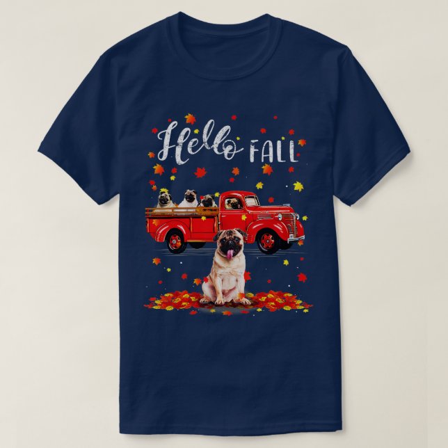 T-shirt Maple Carlin Amoureux des chiens Leaf Automne Auto (Design devant)