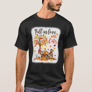 T-shirt Maple Cat Leaf Automne Bonjour Vélo d'automne