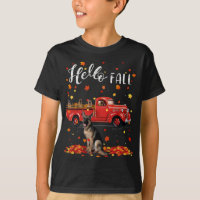 Maple German Shepherd Leaf Automne Automne Rouge T