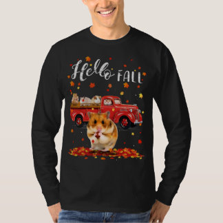 T-shirt Maple Hamster Leaf Automne Camion rouge